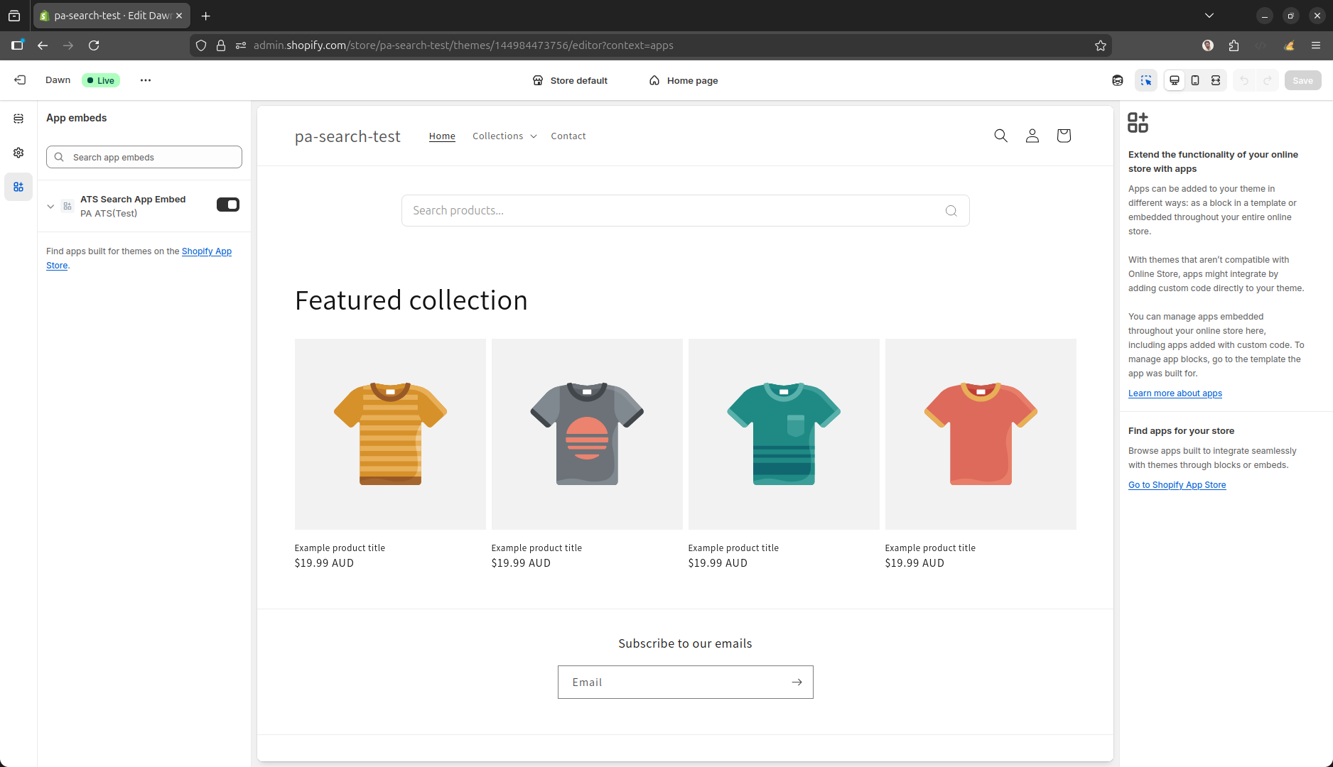 Enable app extension from embedded