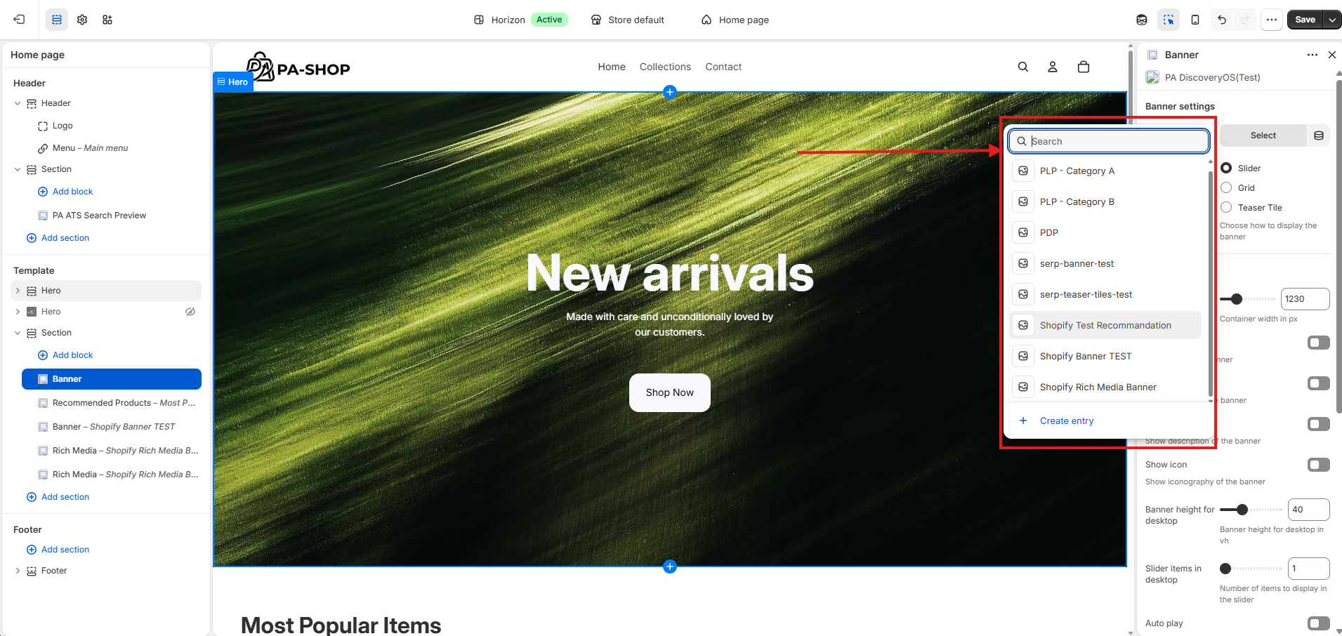 Block settings — Select Widget