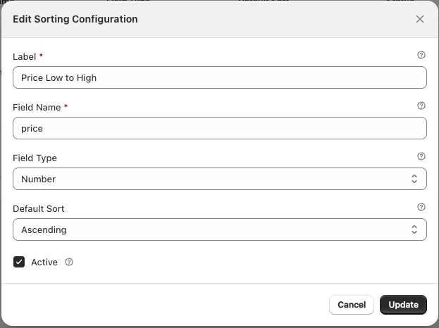 Price low to high sort example