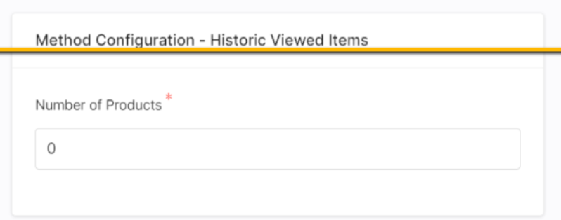 Method Configuration - Historic Viewed Items