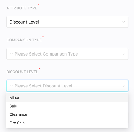 Discount Level Options