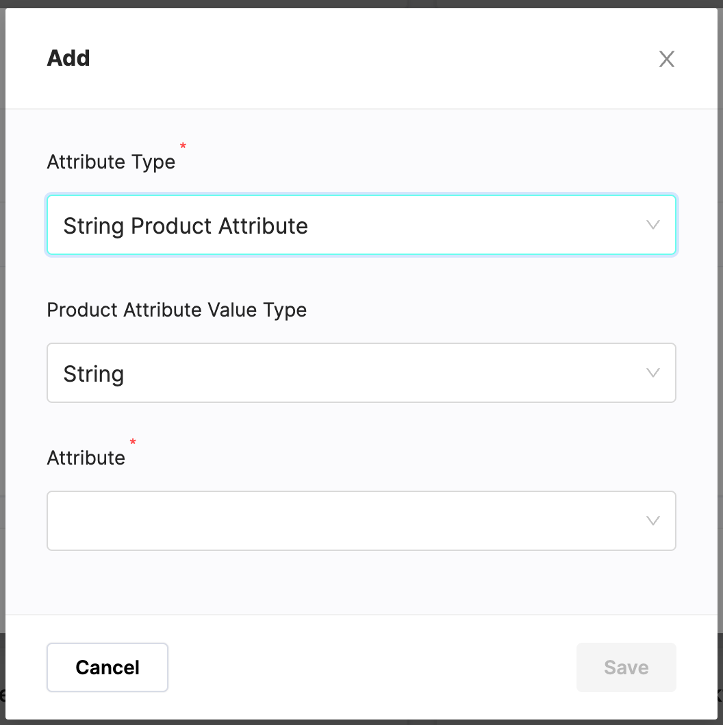 Select String Attribute Type